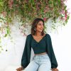 LOLA BALLOON'S SLEEVES TOP ( GREEN ) - Image 3