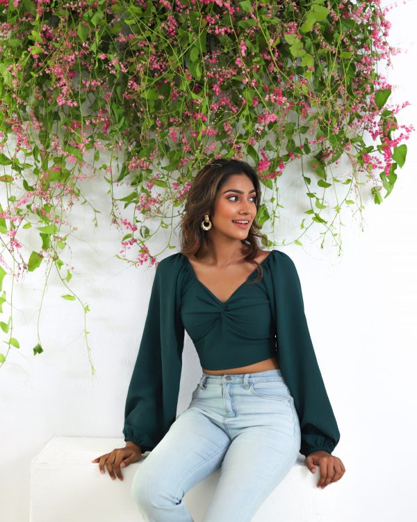 LOLA BALLOON'S SLEEVES TOP ( GREEN ) - Image 3
