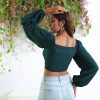 LOLA BALLOON'S SLEEVES TOP ( GREEN ) - Image 4